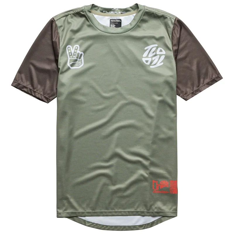 Troy Lee Designs Flowline Youth Short Sleeve Jersey Flipped - Olive