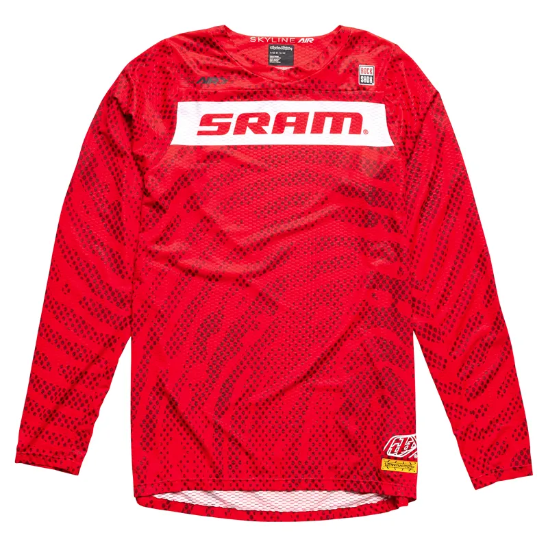 Troy Lee Designs Skyline Air Long Sleeve Jersey - Past Season / SRAM Roots - Fiery Red