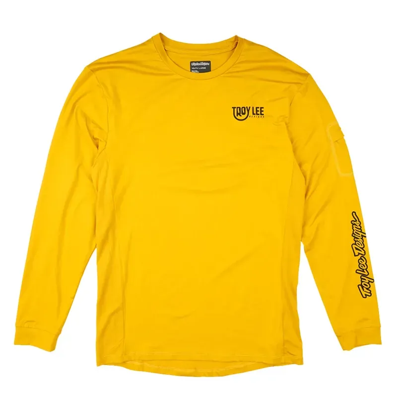 Troy Lee Designs Youth Ruckus Long Sleeve Ride Tee Eyez in Safron