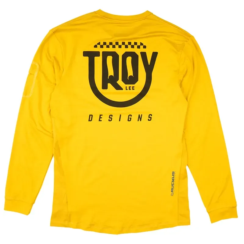Troy Lee Designs Youth Ruckus Long Sleeve Ride Tee Eyez in Safron-1