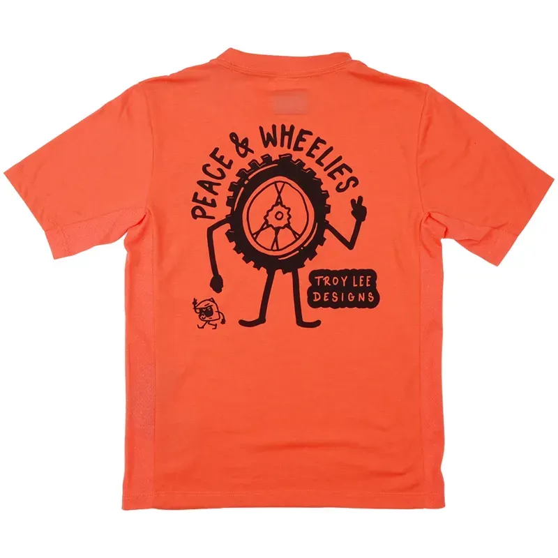 Troy Lee Designs Youth Skyline Ride Short Sleeve Tee P And W In Melon-1