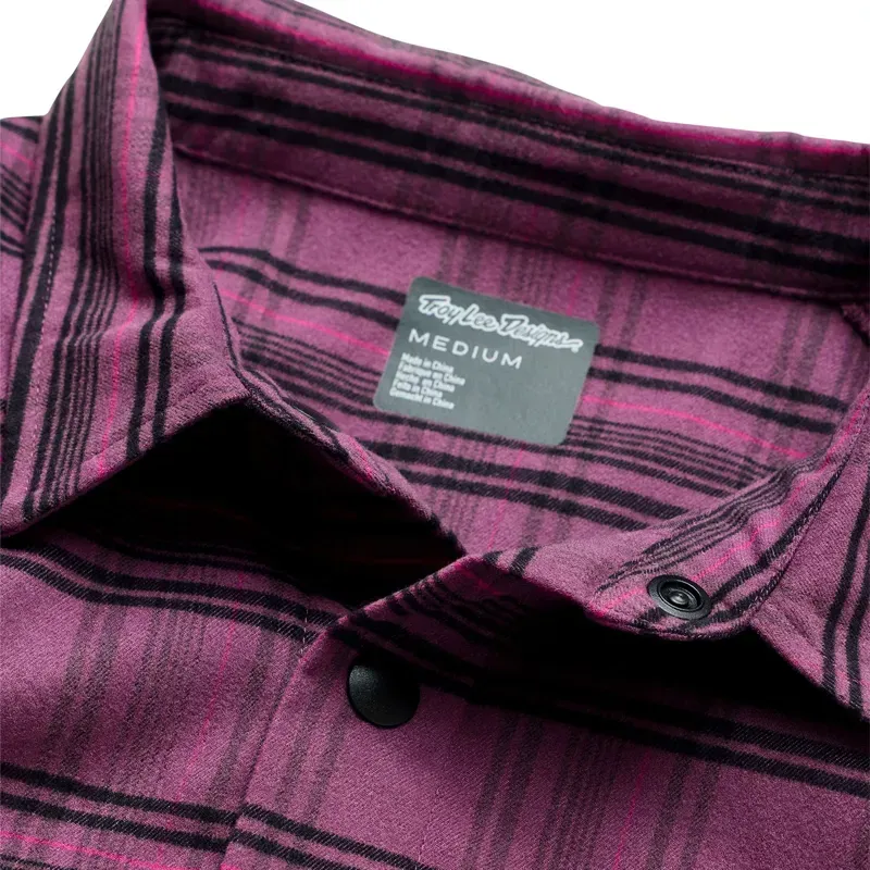 Troy Lee Designs Grind YD Plaid Flannel Shirt in Deep Purp-1