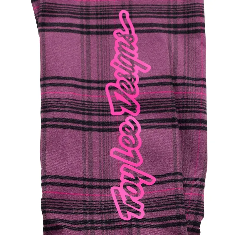 Troy Lee Designs Grind YD Plaid Flannel Shirt in Deep Purp-3