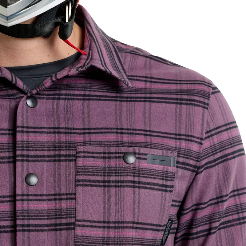 Troy Lee Designs Grind YD Plaid Flannel Shirt in Deep Purp-6