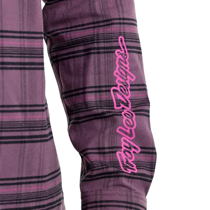 Troy Lee Designs Grind YD Plaid Flannel Shirt in Deep Purp-9