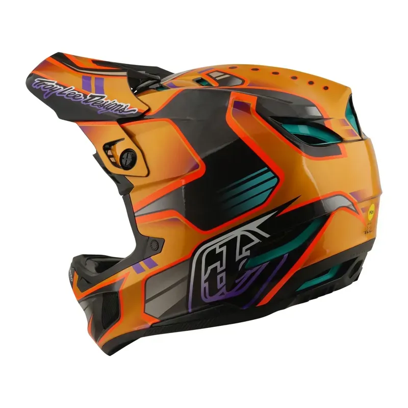 Troy Lee Designs D4 Carbon MIPS Helmet in Crest - Gold-2
