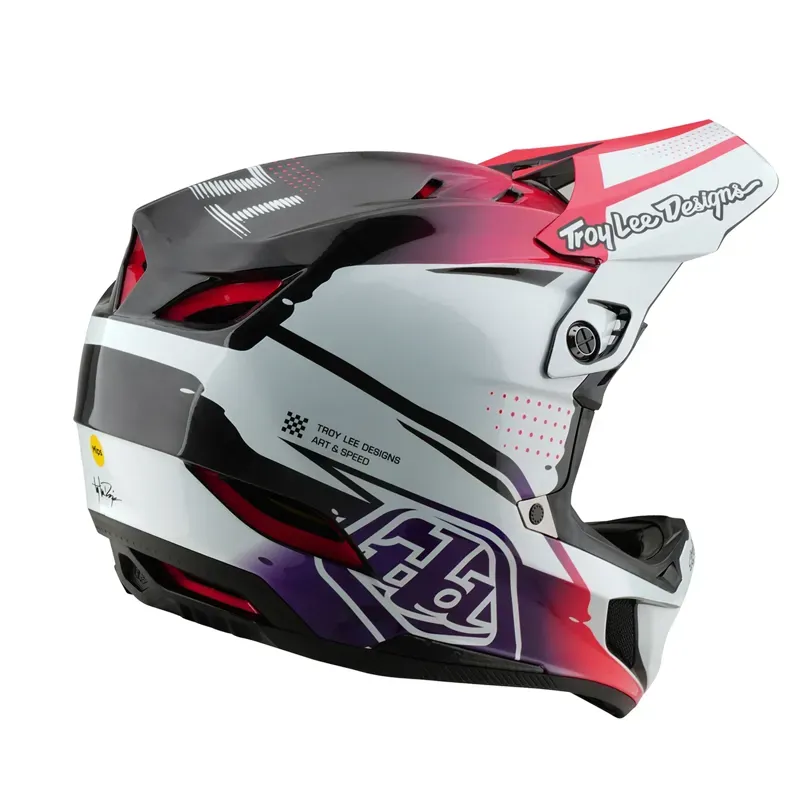 Troy Lee Designs D4 Carbon MIPS Helmet in Drip White-2