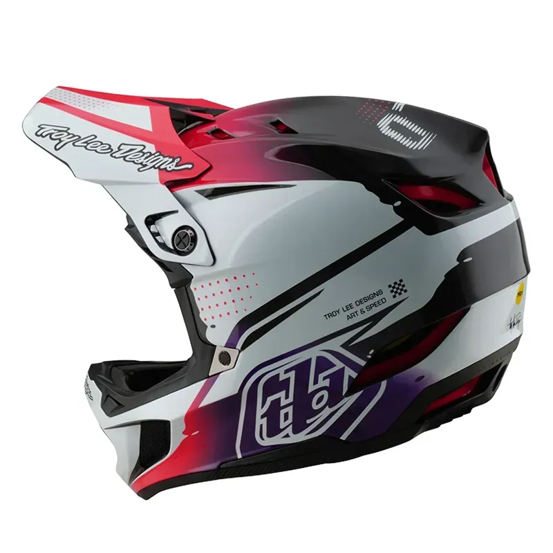 Troy Lee Designs D4 Carbon MIPS Helmet in Drip White-3