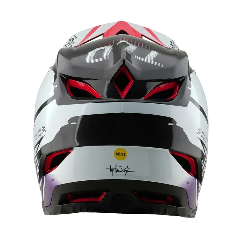 Troy Lee Designs D4 Carbon MIPS Helmet in Drip White-6