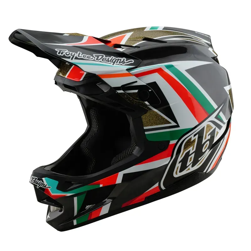 Troy Lee Designs D4 Carbon MIPS Helmet in Frames Black/Gold-1
