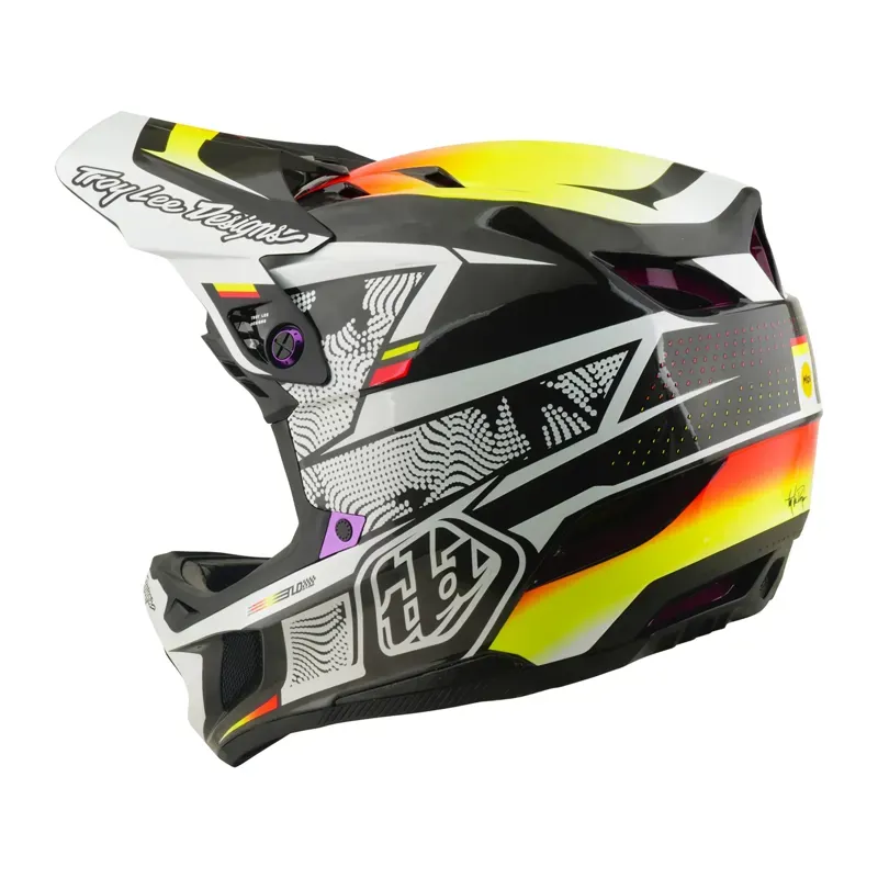 Troy Lee Designs D4 Carbon MIPS Helmet in Overspray - Gold/Black-2
