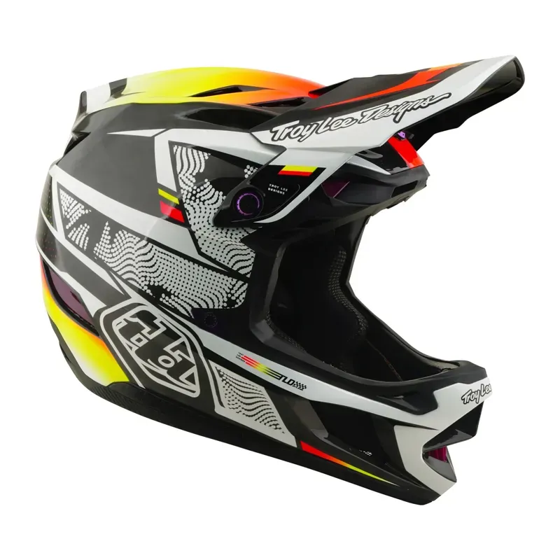 Troy Lee Designs D4 Carbon MIPS Helmet in Overspray - Gold/Black-6