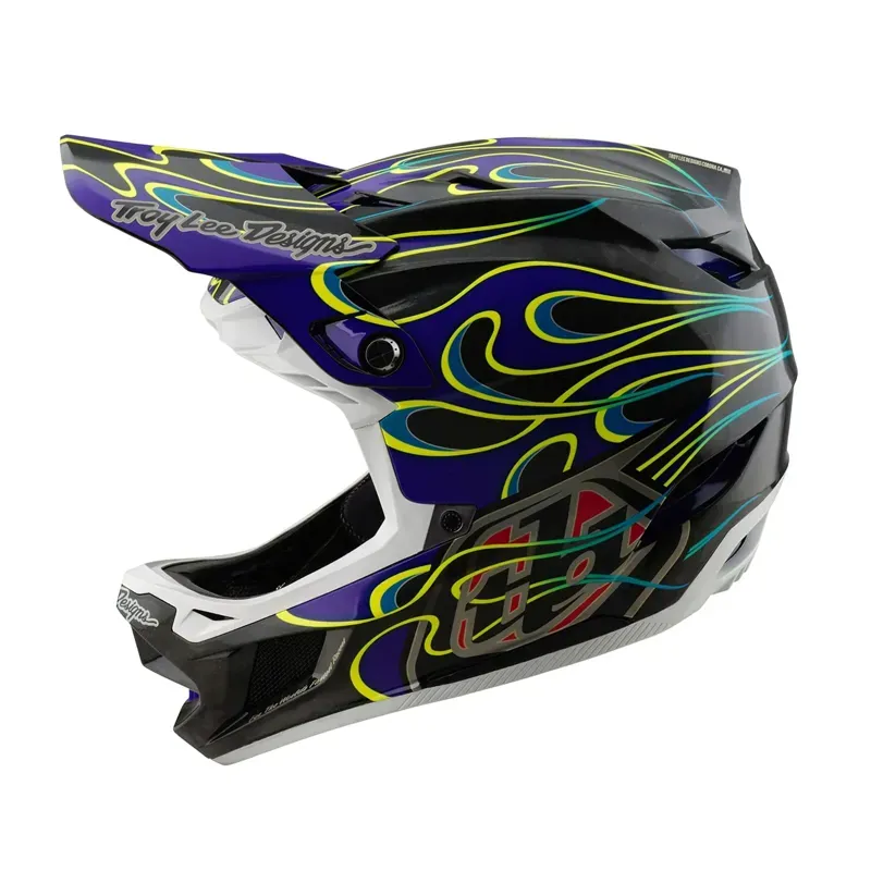 Troy Lee Designs D4 Carbon MIPS Helmet in Torched Black/Purple