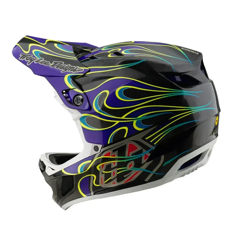 Troy Lee Designs D4 Carbon MIPS Helmet in Torched Black/Purple-2