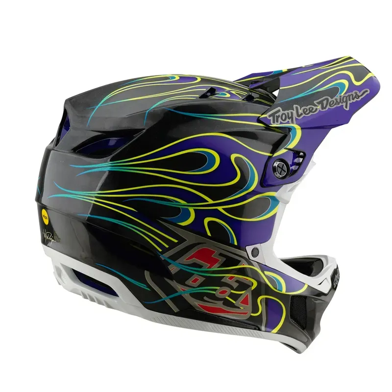 Troy Lee Designs D4 Carbon MIPS Helmet in Torched Black/Purple-3
