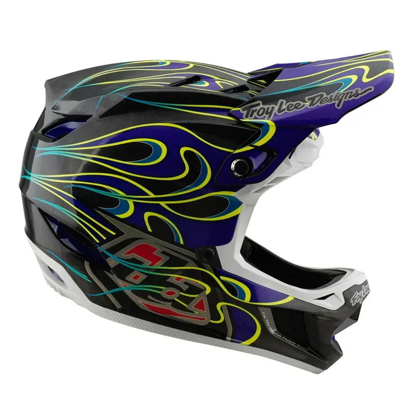 Troy Lee Designs D4 Carbon MIPS Helmet in Torched Black/Purple-4
