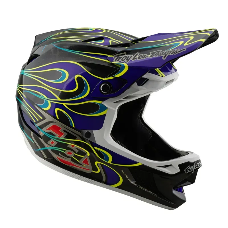 Troy Lee Designs D4 Carbon MIPS Helmet in Torched Black/Purple-5