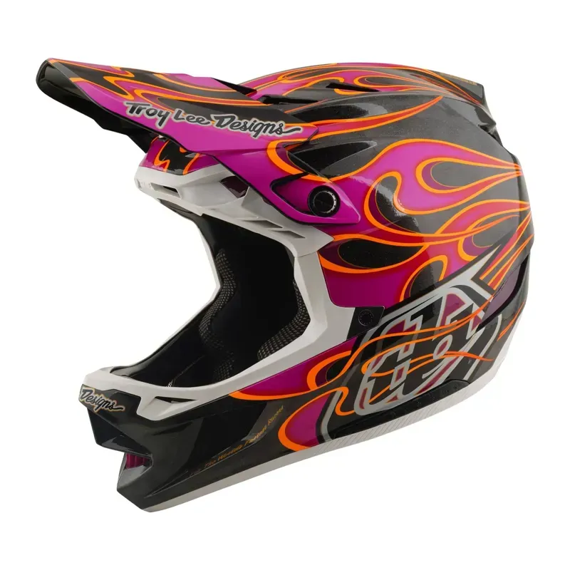 Troy Lee Designs D4 Carbon MIPS Helmet in Torched - Carbon/Magenta