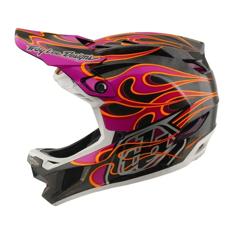 Troy Lee Designs D4 Carbon MIPS Helmet in Torched - Carbon/Magenta-1