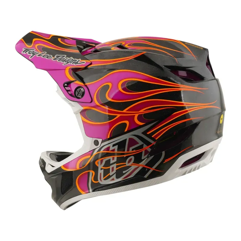 Troy Lee Designs D4 Carbon MIPS Helmet in Torched - Carbon/Magenta-2
