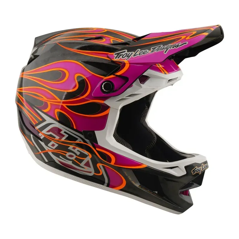 Troy Lee Designs D4 Carbon MIPS Helmet in Torched - Carbon/Magenta-6