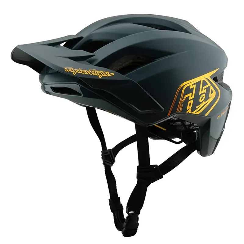 Troy Lee Designs Flowline MIPS Youth Helmet in Point Grey/Gold-1