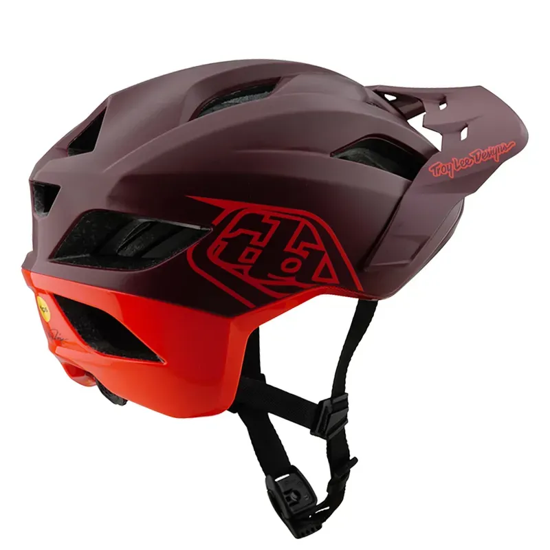 Troy Lee Designs Flowline SE MIPS Helmet in Badge Maroon-1