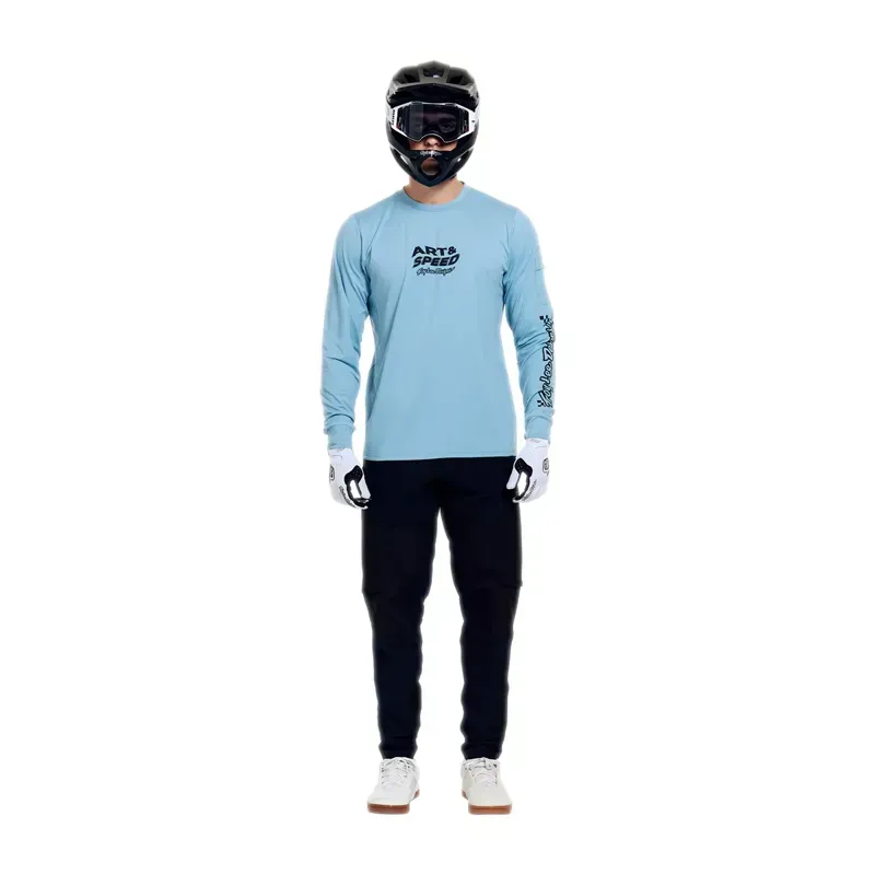 Troy Lee Designs Ruckus Long Sleeve Ride Jersey in Waves Dawn Blue-10