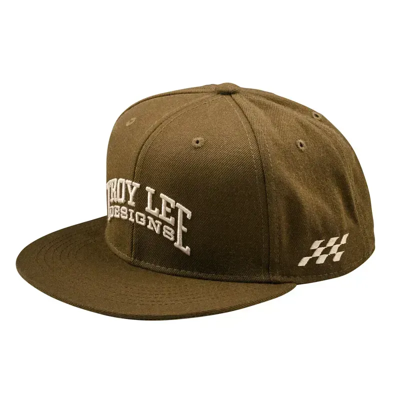 Troy Lee Designs Scholar Flat Bill Snapback Cap in Olive