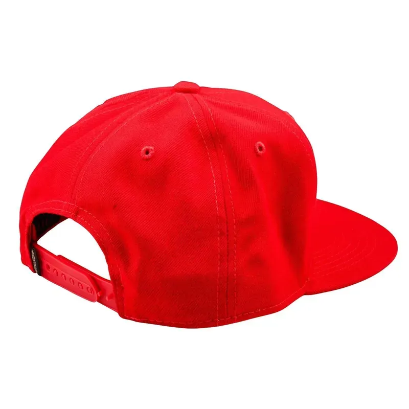 Troy Lee Designs Signature Flat Bill Snapback Cap in Team Red-1