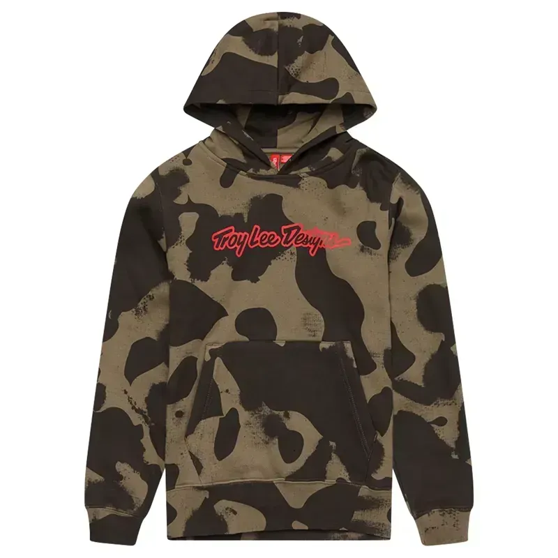 Troy Lee Designs Youth Signature Pullover in Olive Camo