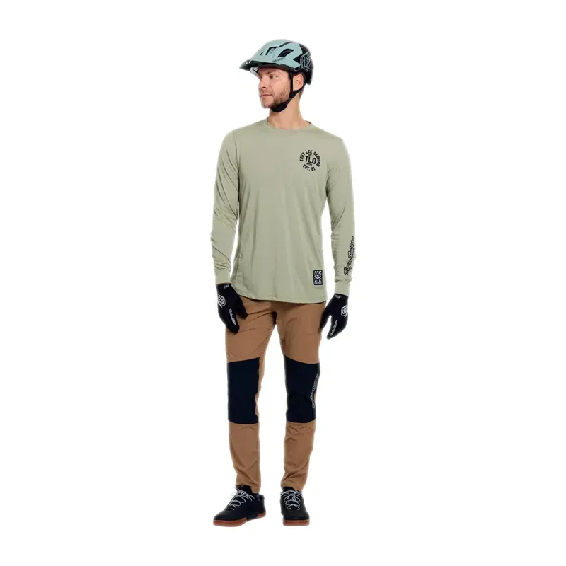 Troy Lee Designs Skyline Long Sleeve Ride Jersey in Stamps Sage-10