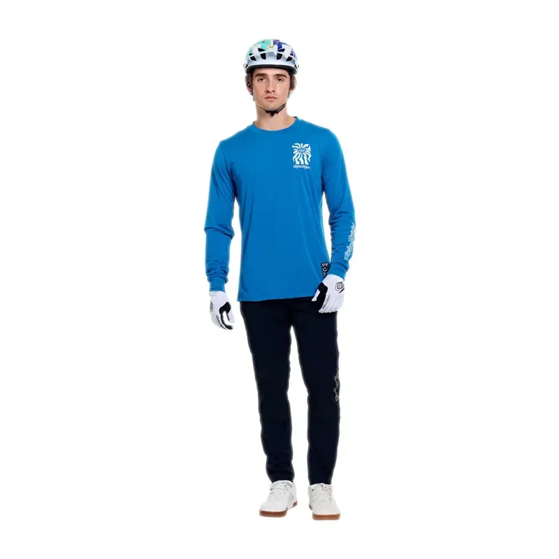 Troy Lee Designs Skyline LS Ride Jersey in One Eye Aero Blue-10