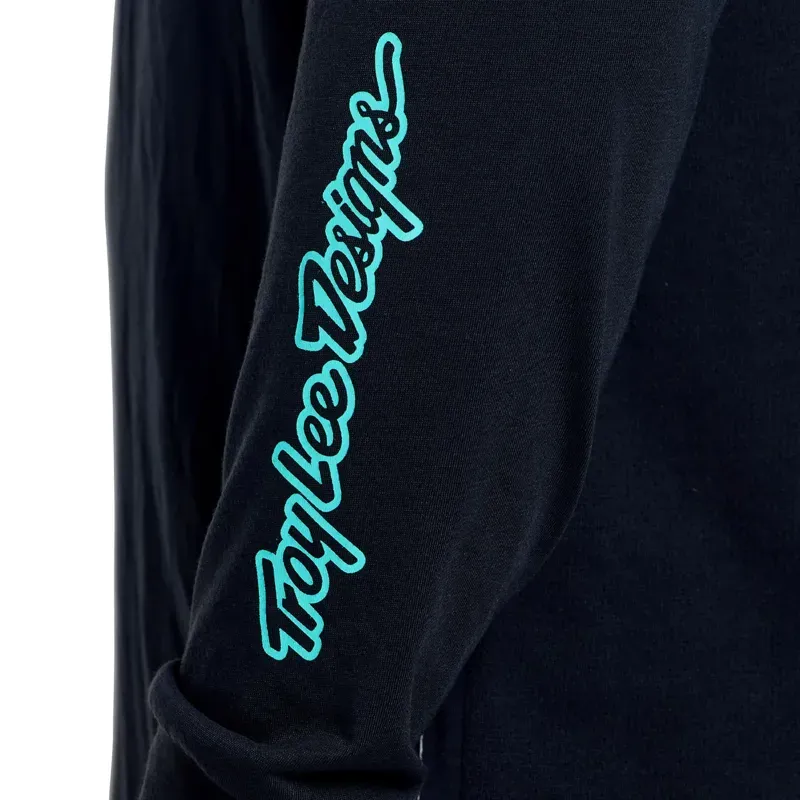 Troy Lee Designs Skyline LS Ride Jersey in Signature Black/Real Teal-8