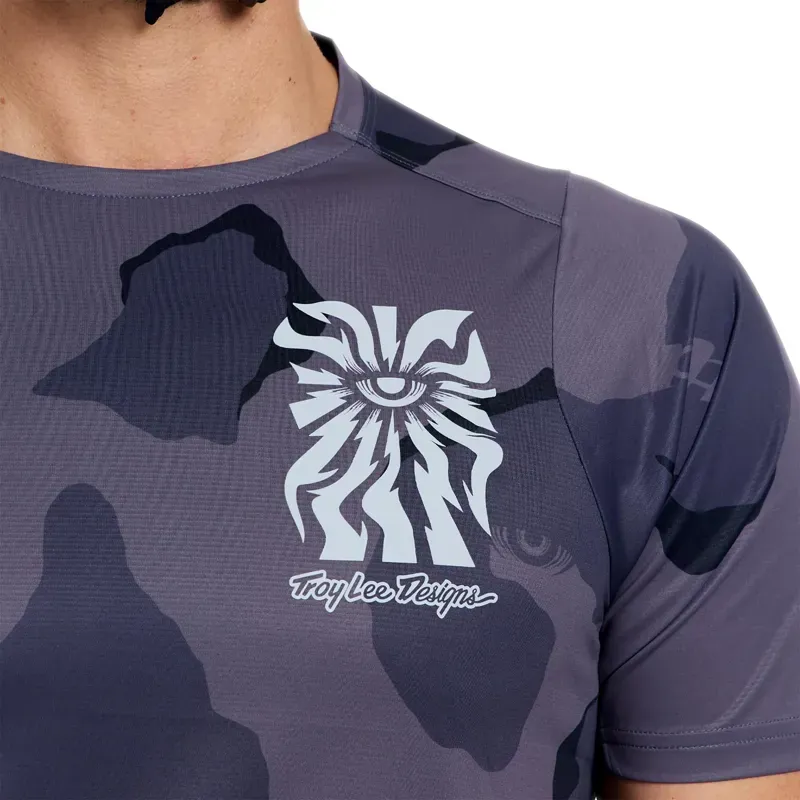 Troy Lee Designs Skyline Pro Short Sleeve Jersey in Flow Camo Carbon-6