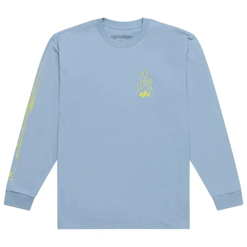 Troy Lee Designs Torched Long Sleeve T-Shirt in Smoke Blue