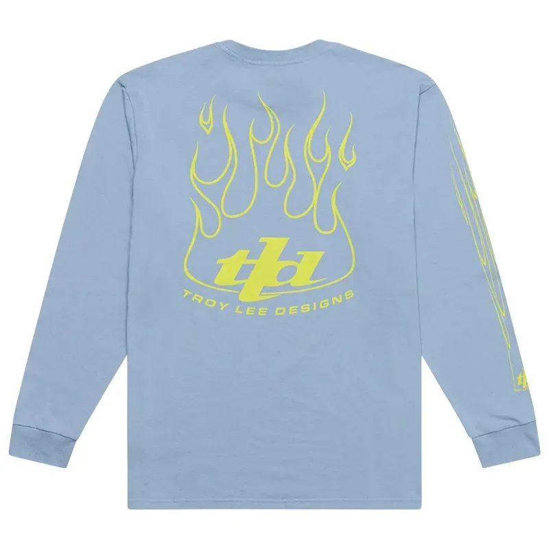 Troy Lee Designs Torched Long Sleeve T-Shirt in Smoke Blue-1