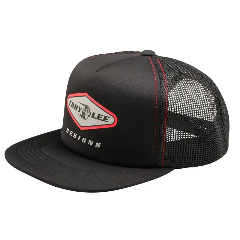 Troy Lee Designs Trucker Snapback Cap in Carb Black