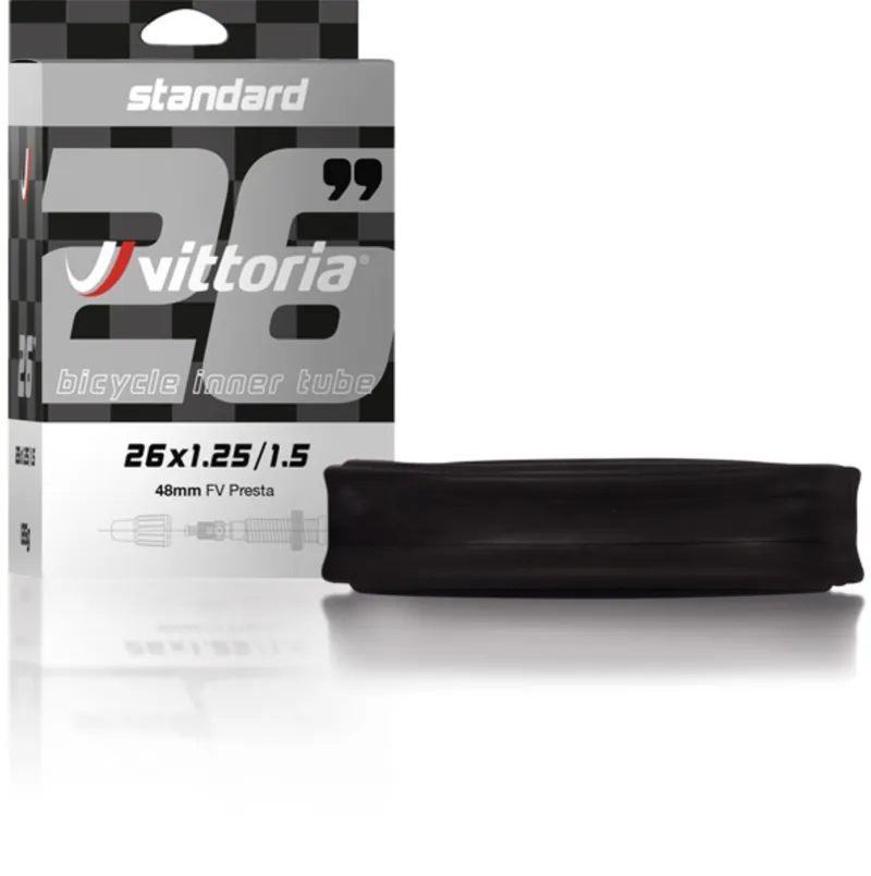 Vittoria Standard 26x1.95/2.50 48mm Presta Valve Inner Tube in Black