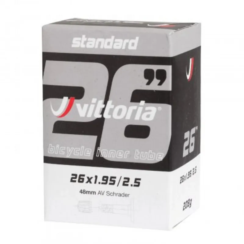 Vittoria Standard 26x1.5/2.0 48mm Schrader Valve Inner Tube in Black