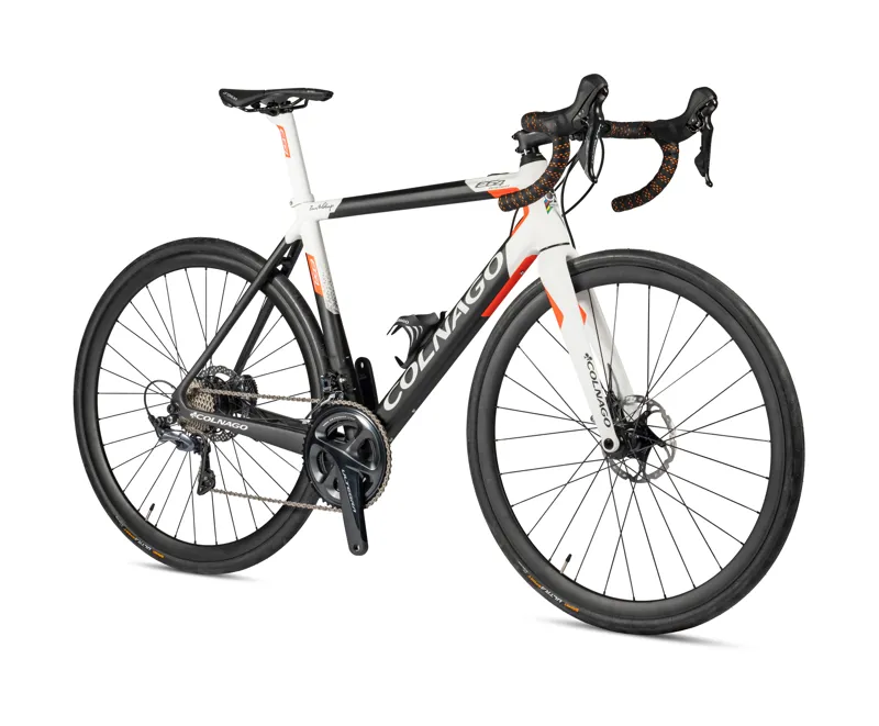 Colnago E64 Disc Complete Road Ebike Ultegra DI2 20 Black White Orange-1