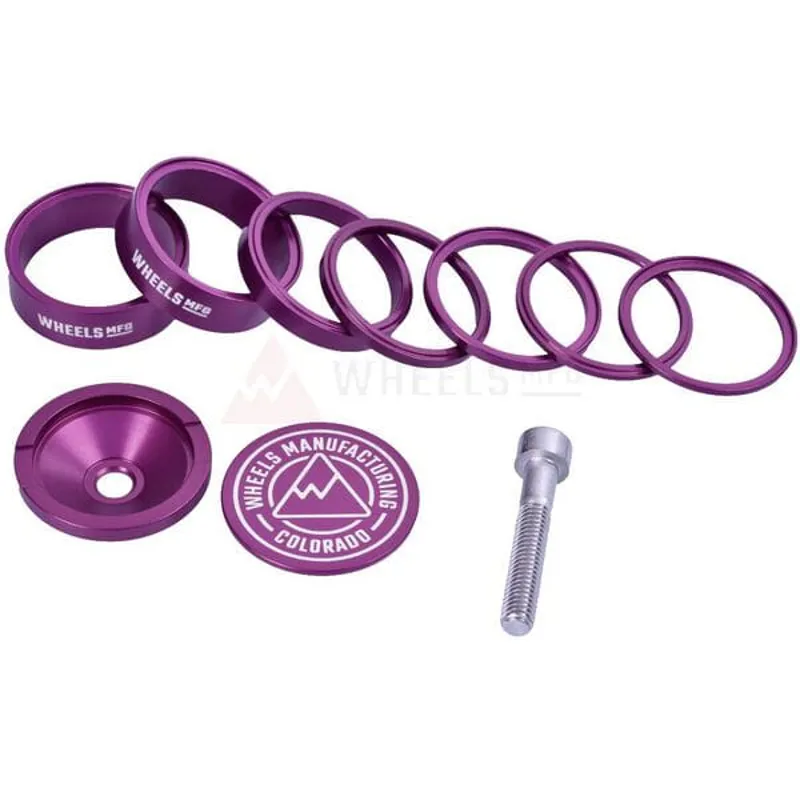 Wheels Manufacturing Pro StackRight Headset Spacer Kit in Purple