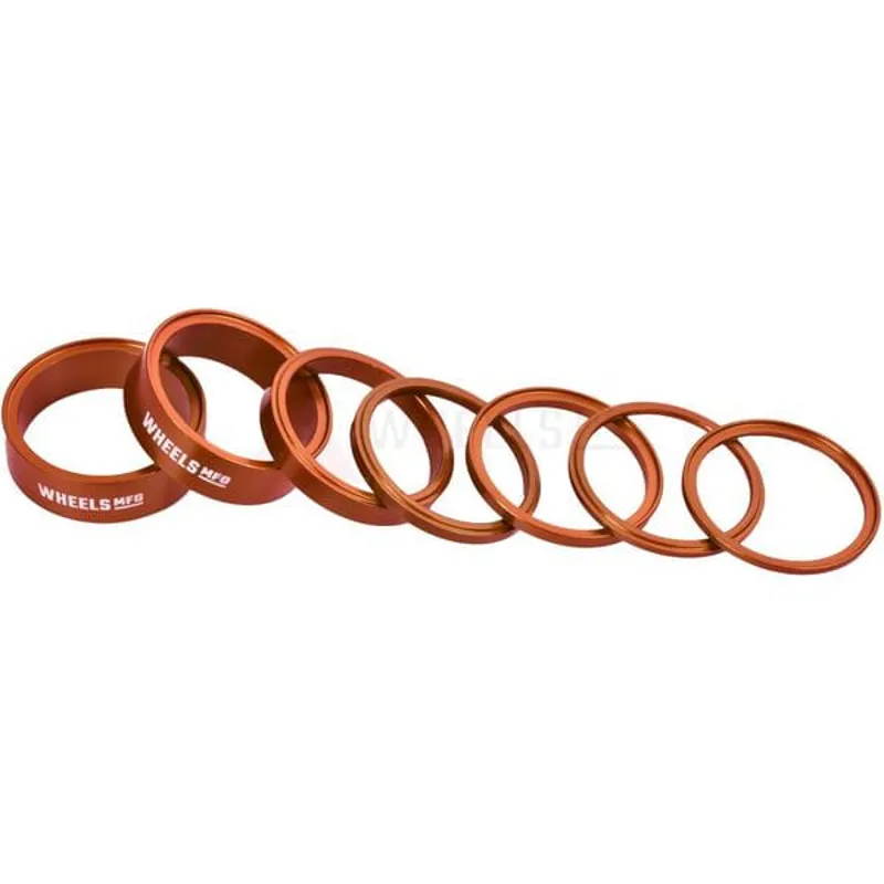 Wheels Manufacturing StackRight Headset Spacer Kit in Orange