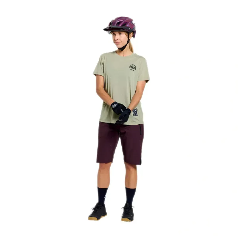 Troy Lee Designs Women's Lilium Ride Short Sleeve T-Shirt in Stamps Sage-2
