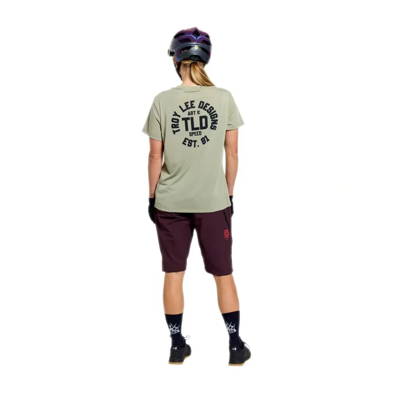 Troy Lee Designs Women's Lilium Ride Short Sleeve T-Shirt in Stamps Sage-4
