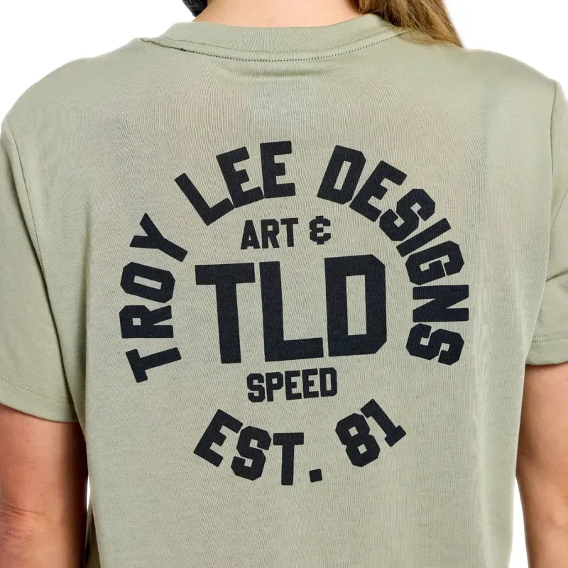Troy Lee Designs Women's Lilium Ride Short Sleeve T-Shirt in Stamps Sage-5