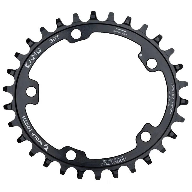 Wolf Tooth Camo Aluminum Elliptical Chainring in Black