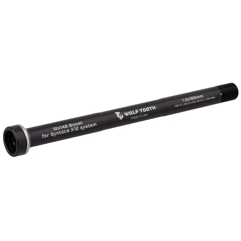 Wolf Tooth Rear Thru Axle For X-12 / Black 165mm