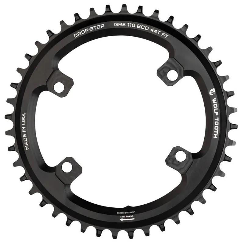 Wolf Tooth 110 BCD Shimano GRX 4 Bolt Chainring in Black