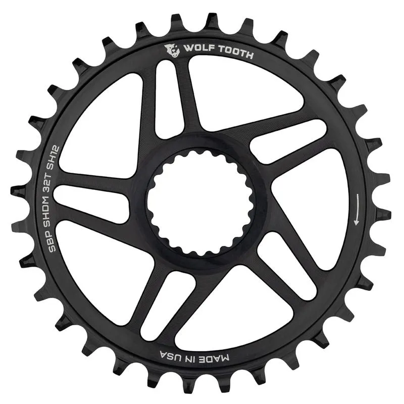 Wolf Tooth Direct Mount Shimano Cranks 12 Speed Chainring in Black